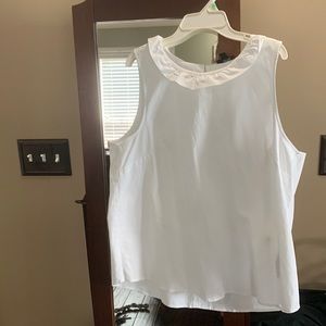 J. Crew White Sleeveless Blouse